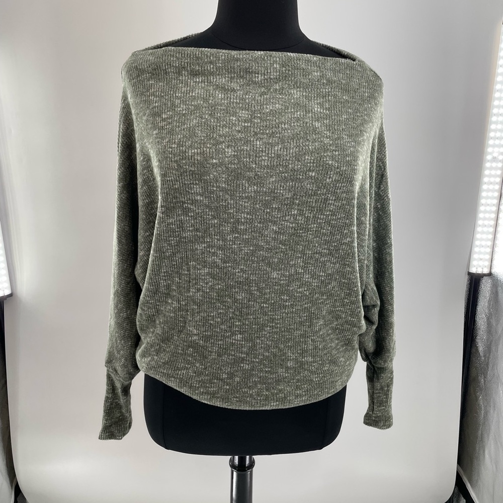 White Birch Dolman Sleeve Boatneck Lightweight Sweater 1X-3X